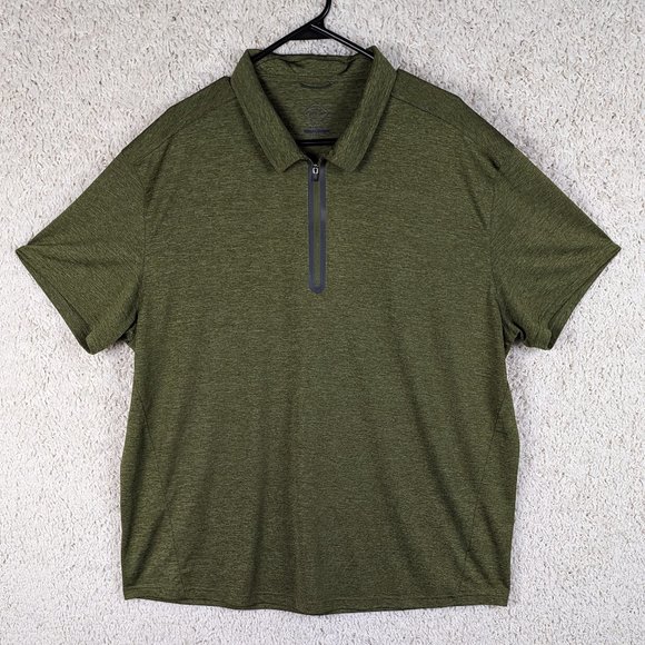 St. John's Bay* Men's Short‎ Sleeve 1/4 Zipper Top Straight Hem Polo Shirt~ XXL - Picture 1 of 8